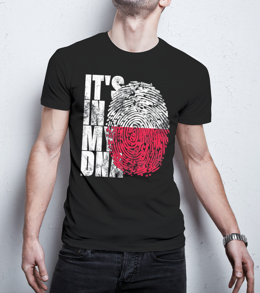 It's In My DNA Polish Polska Flaga Fingerprint T-Shirt