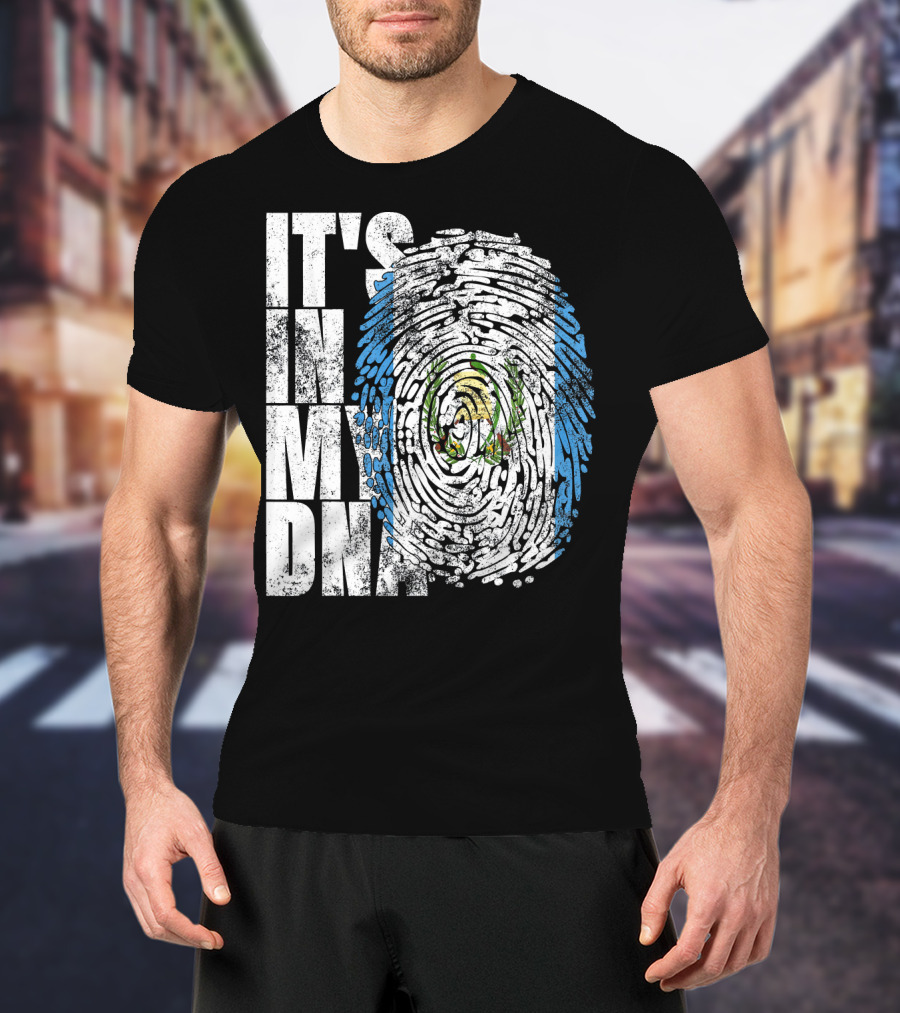 It's In My DNA Guatemalan American Flag Fingerprint T-Shirt