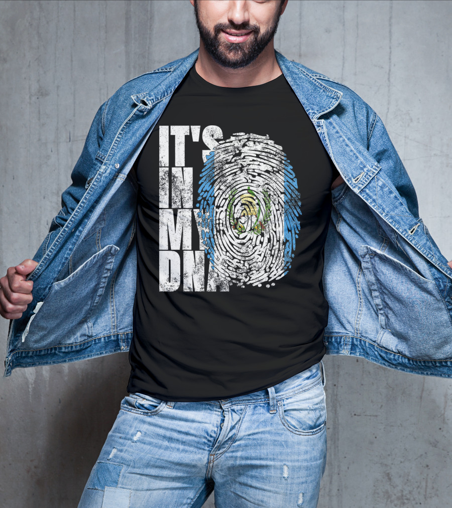 It's In My DNA Guatemalan American Flag Fingerprint T-Shirt