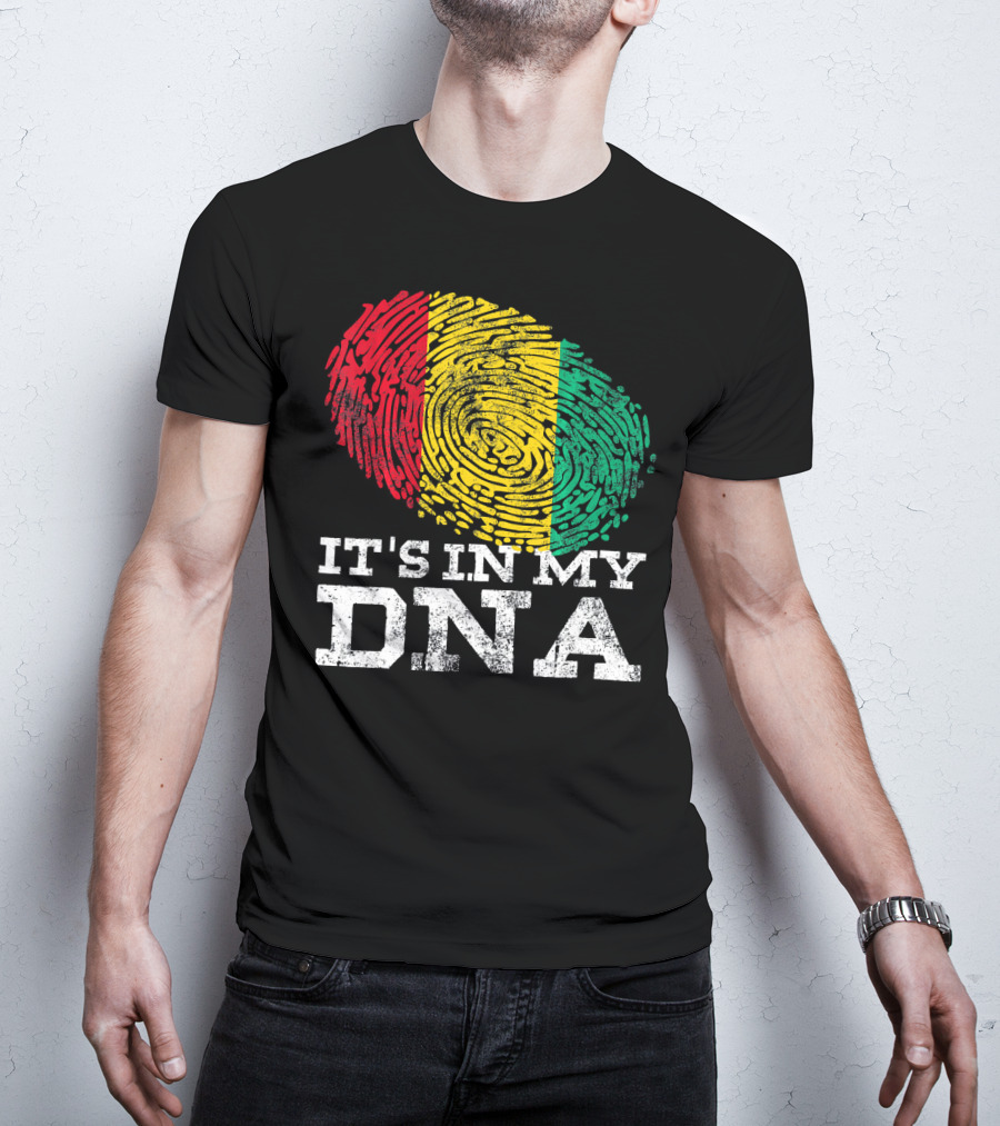 It's In My DNA Guinean Proud Afro Fingerprint Colors T-Shirt
