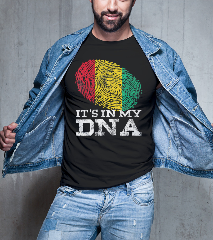 It's In My DNA Guinean Proud Afro Fingerprint Colors T-Shirt