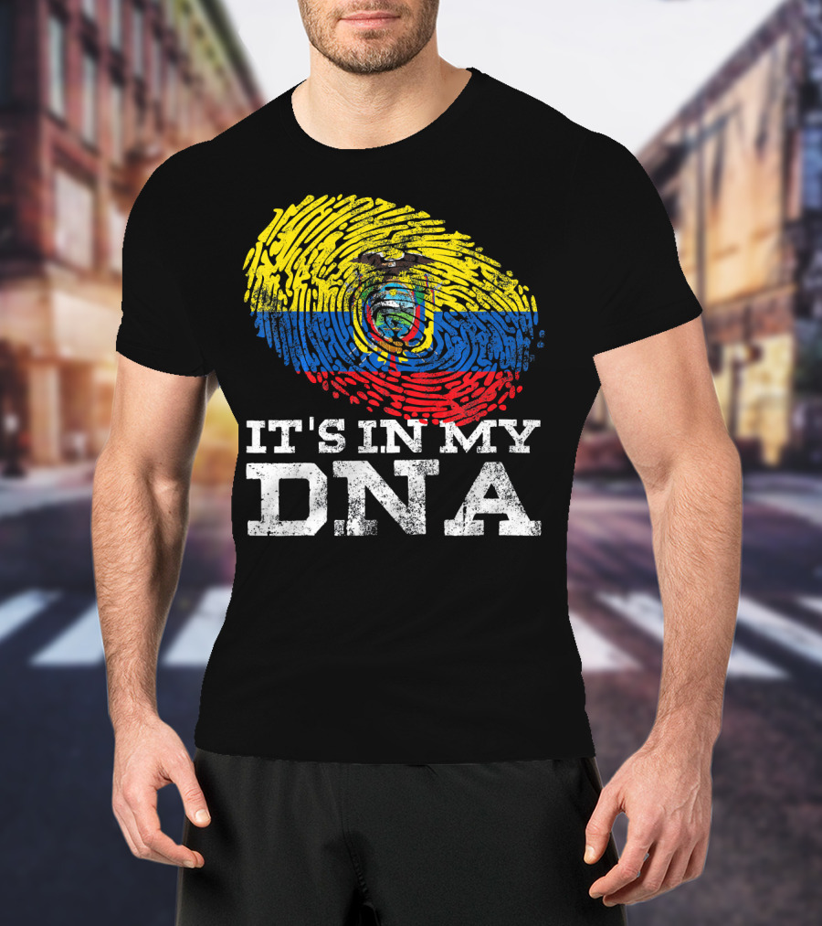 It's In My DNA Ecuadorian Fingerprint Flag T-Shirt