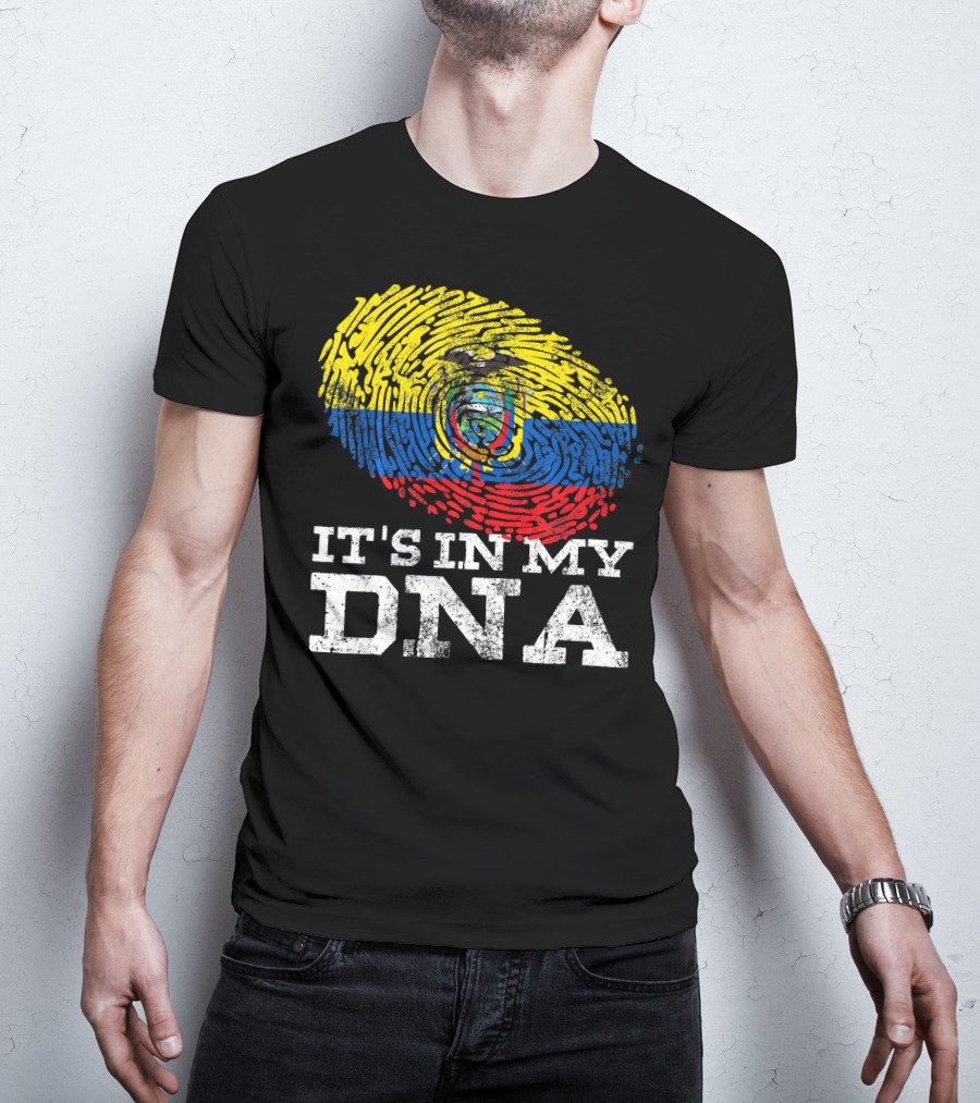 It's In My DNA Ecuadorian Fingerprint Flag T-Shirt