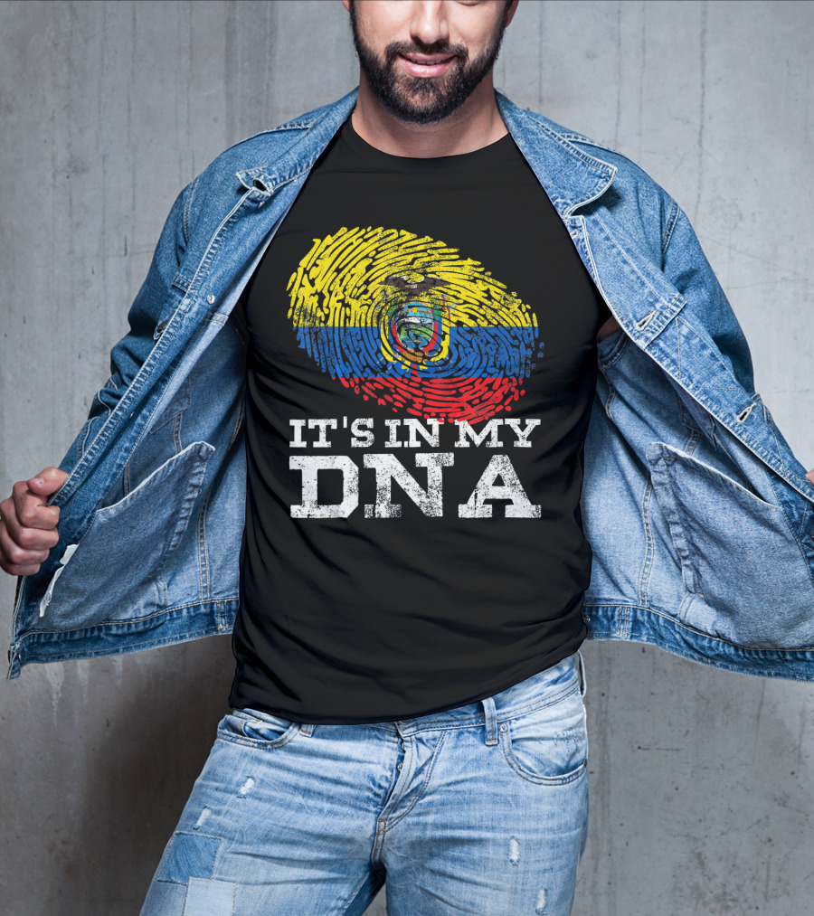 It's In My DNA Ecuadorian Fingerprint Flag T-Shirt