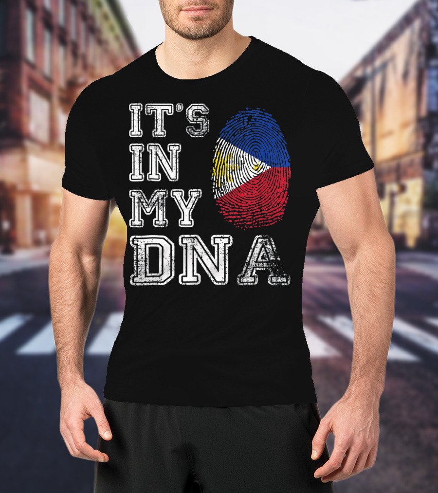 It's In My DNA Philippines Flag Fingerprint T-Shirt