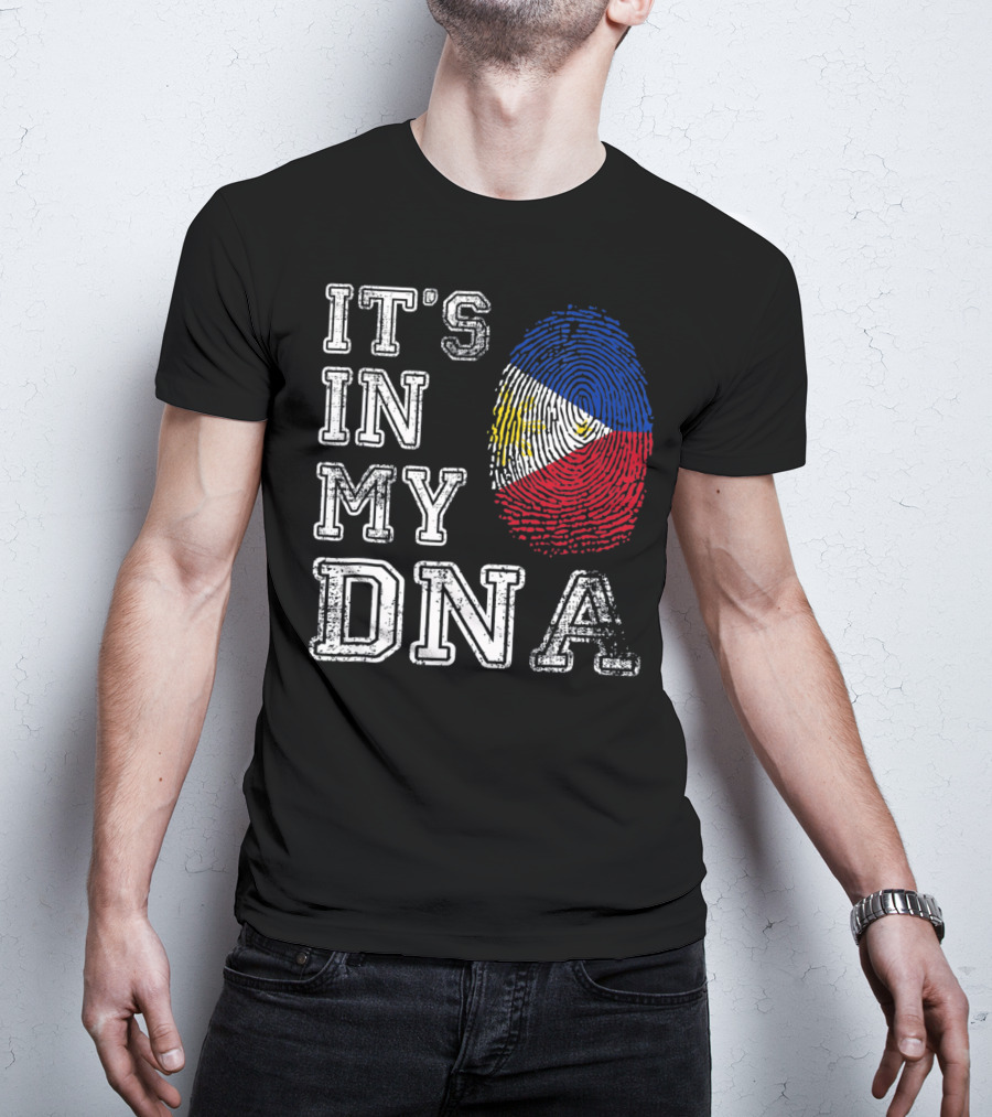 It's In My DNA Philippines Flag Fingerprint T-Shirt