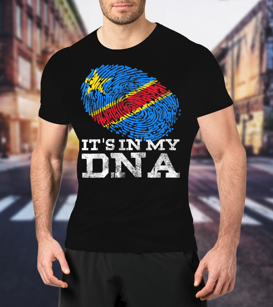 It's In My DNA Congolese African Fingerprint Flag T-Shirt