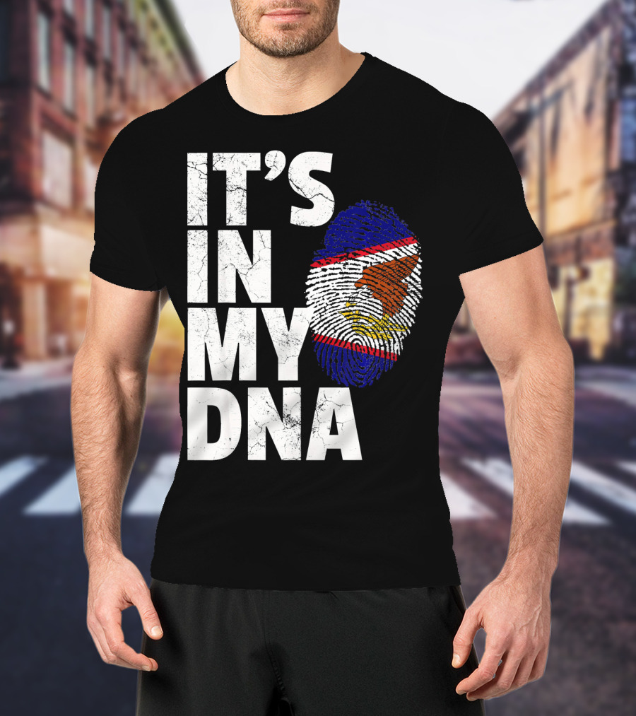 IT'S IN MY DNA American Samoa Flag Samoan Fingerprint T-Shirt