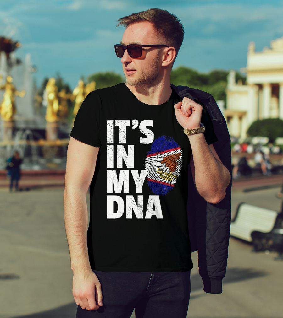 IT'S IN MY DNA American Samoa Flag Samoan Fingerprint T-Shirt