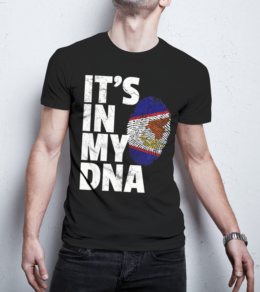 IT'S IN MY DNA American Samoa Flag Samoan Fingerprint T-Shirt