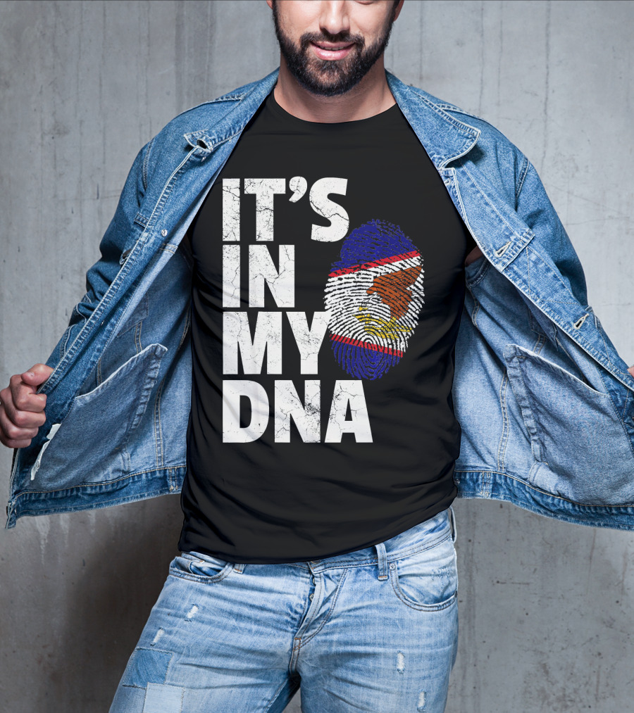 IT'S IN MY DNA American Samoa Flag Samoan Fingerprint T-Shirt