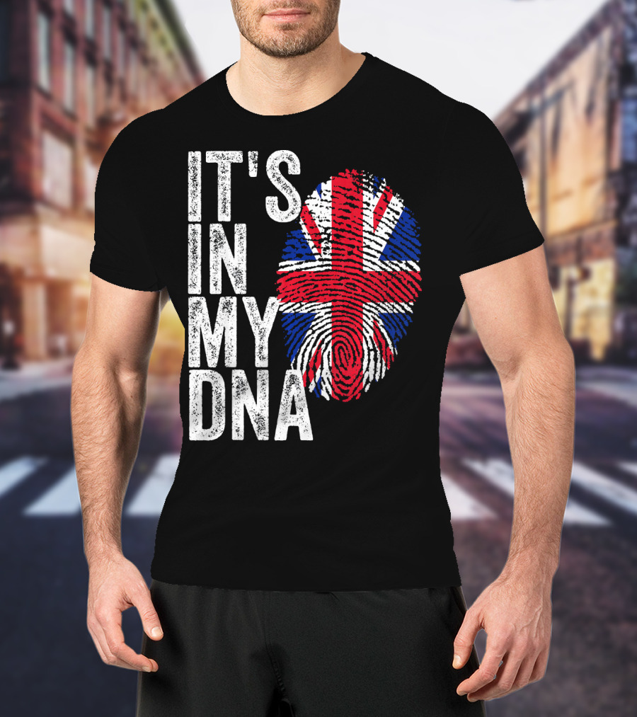 IT'S IN MY DNA UK Union Jack Fingerprint Flag T-Shirt