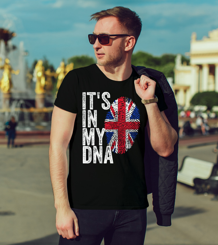 IT'S IN MY DNA UK Union Jack Fingerprint Flag T-Shirt