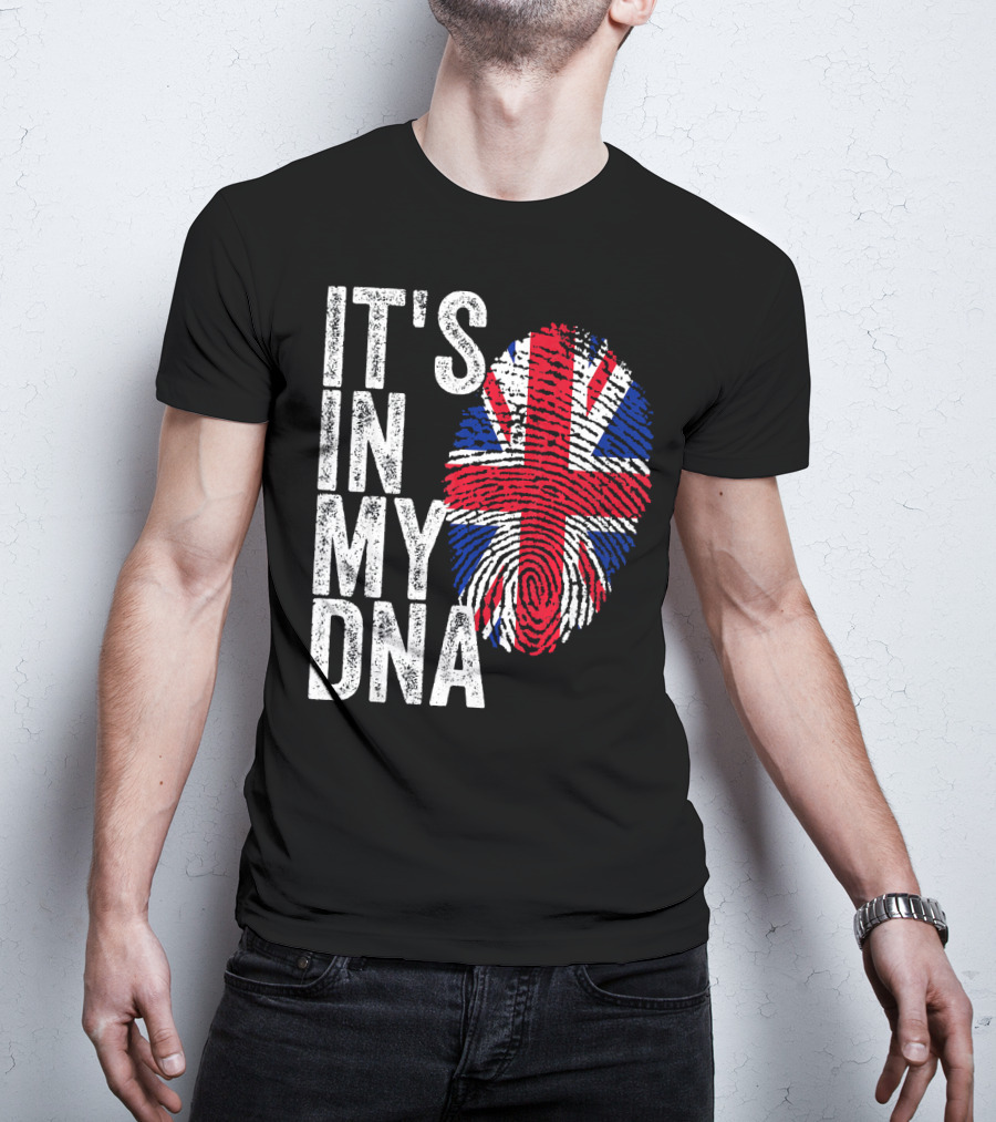 IT'S IN MY DNA UK Union Jack Fingerprint Flag T-Shirt