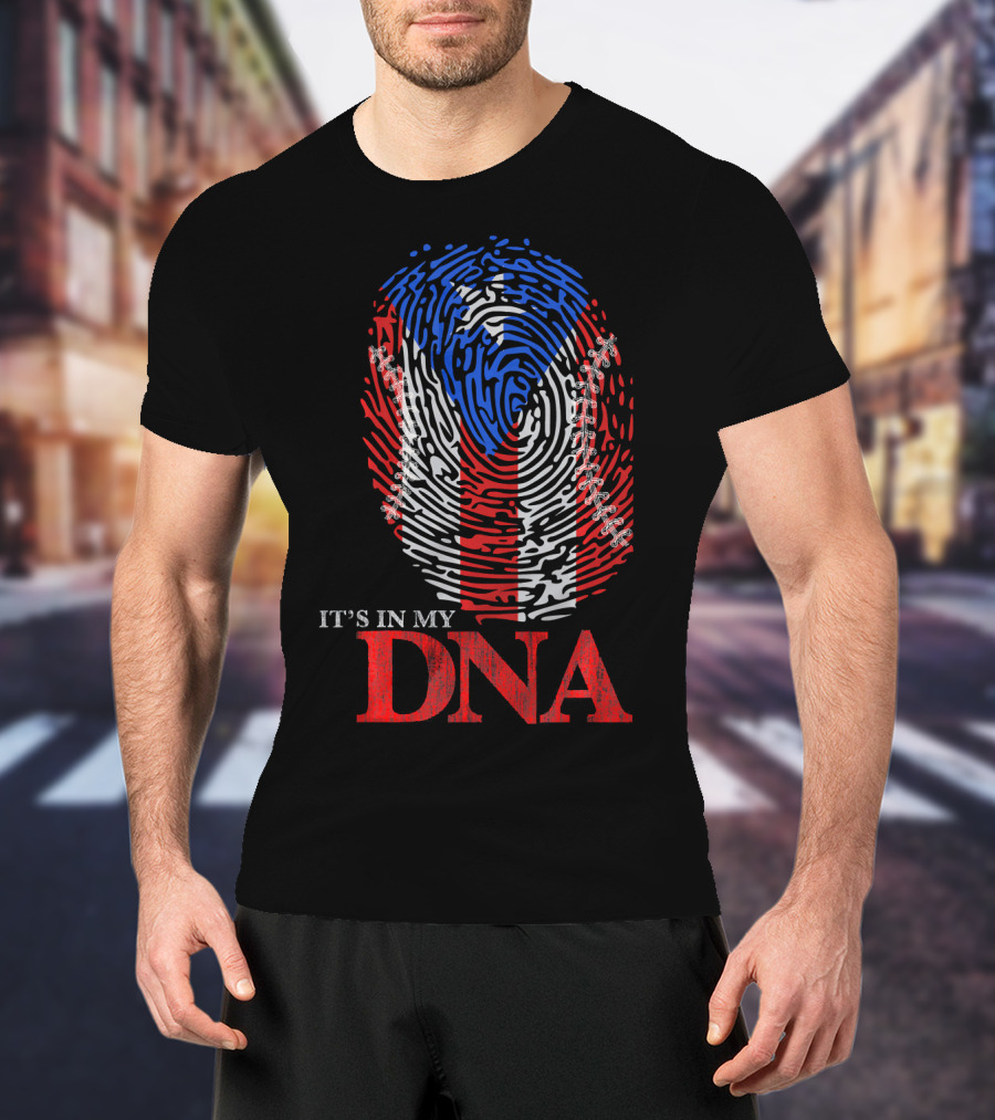It's In My DNA Puerto Rico Baseball Boricua Flag T-Shirt