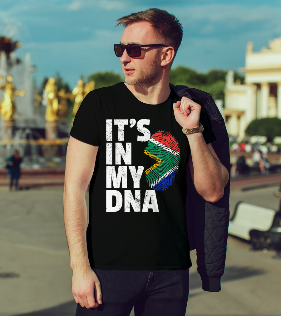 South Africa Flag Fingerprint It's IN My Dna T-Shirt