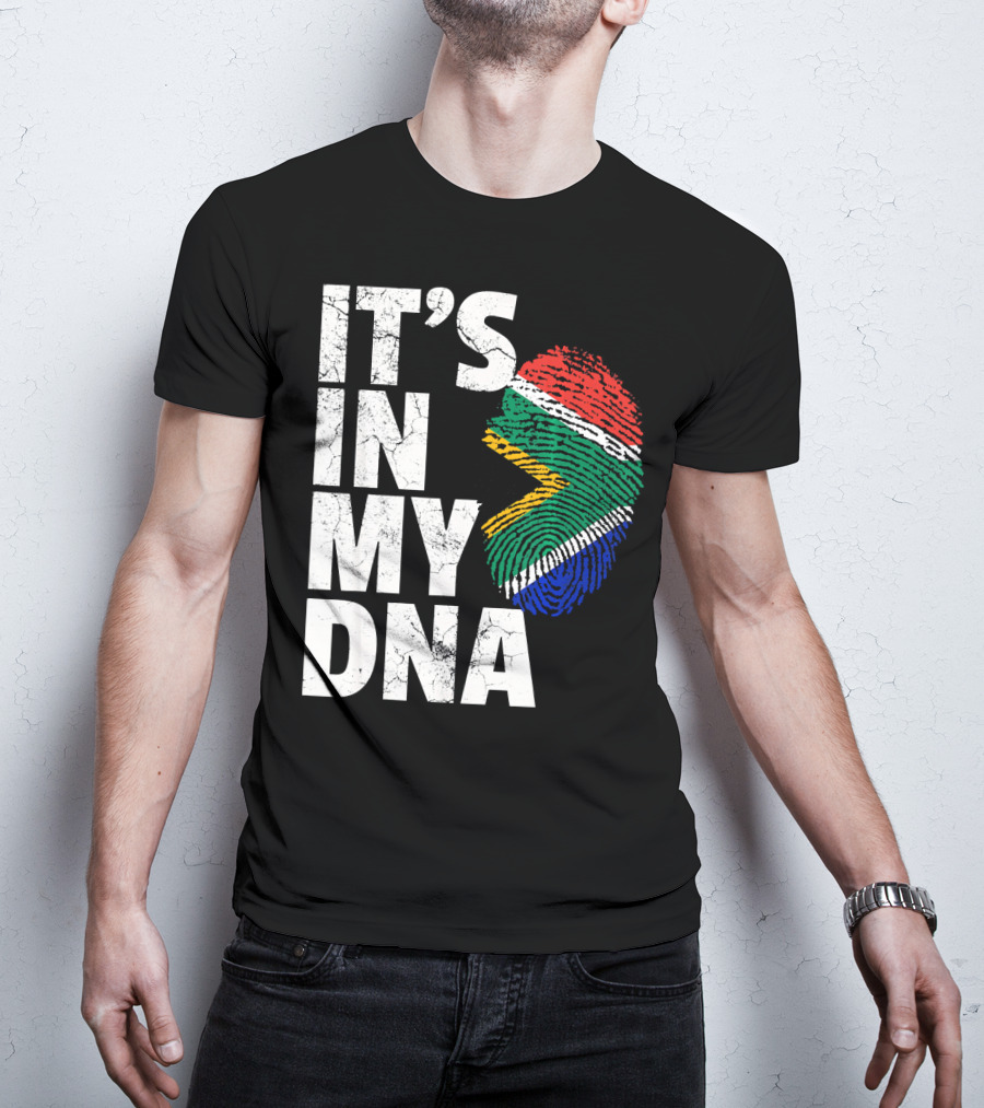 South Africa Flag Fingerprint It's IN My Dna T-Shirt