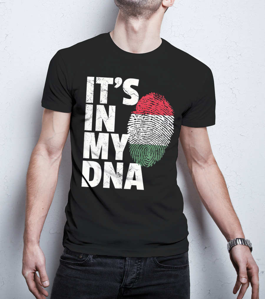 IT'S IN MY DNA Hungary Hungarian Flag Fingerprint T-Shirt