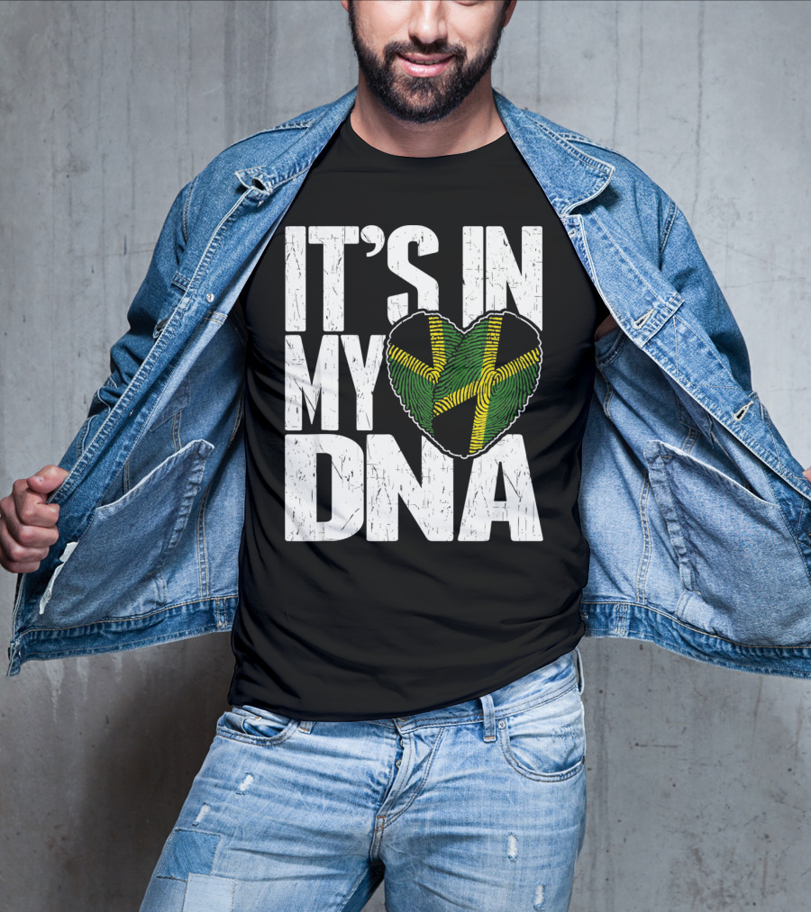 IT'S IN MY DNA Jamaican Flag Heart T-Shirt