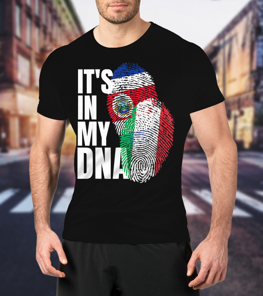 It's In My DNA Costa Rican Italian Flag Mix T-Shirt