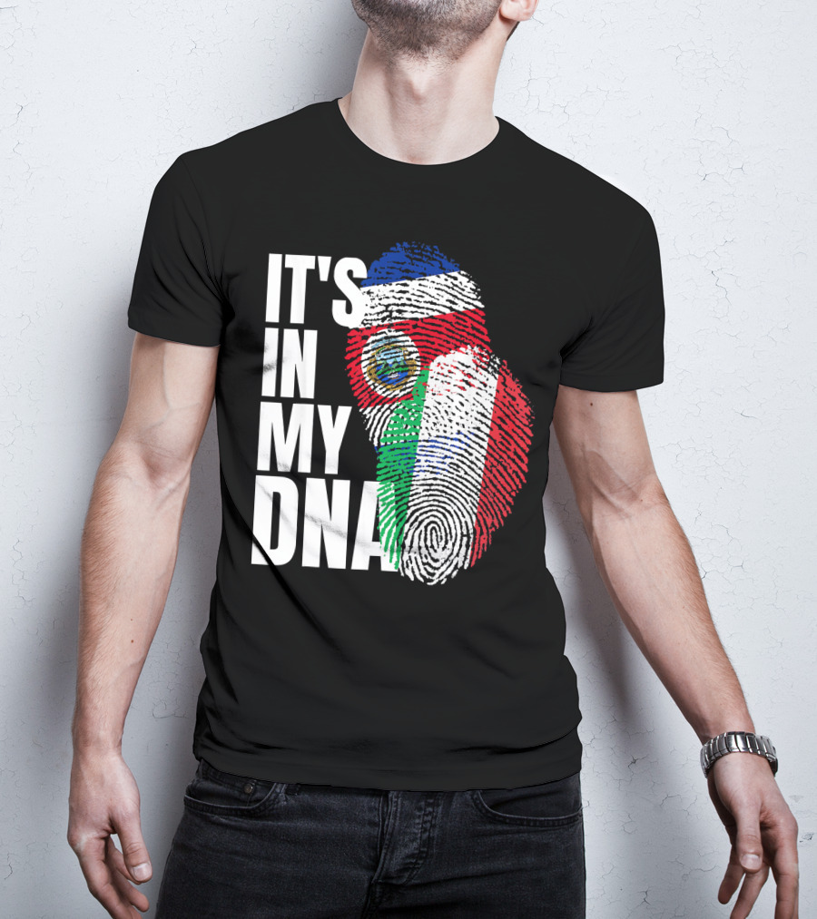 It's In My DNA Costa Rican Italian Flag Mix T-Shirt
