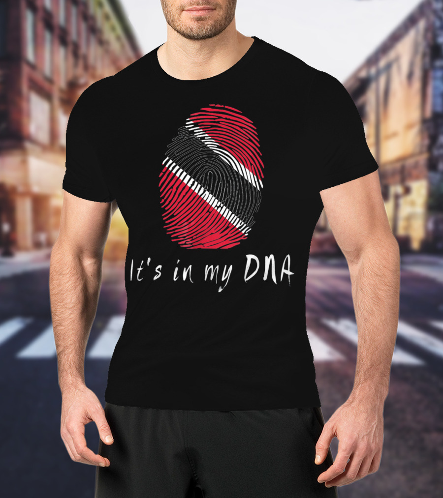 Trinidad Flag It's In My DNA Fingerprint T-Shirt