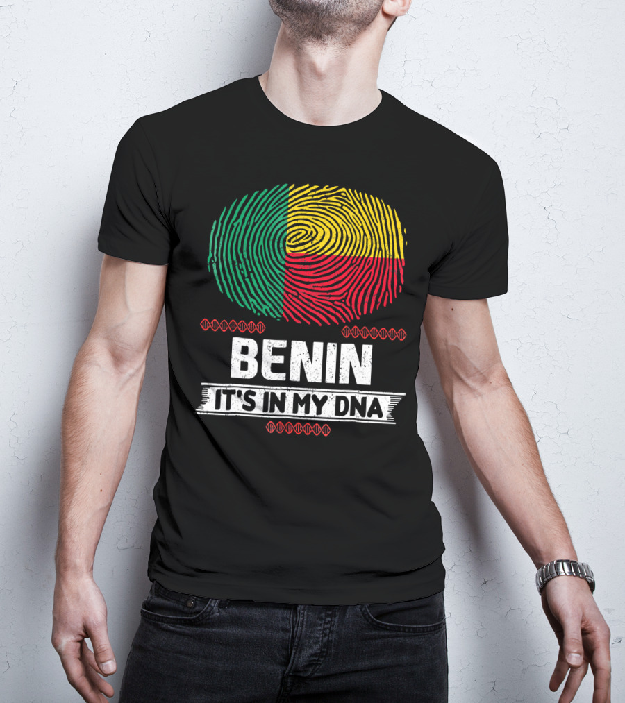 Benin It's In My DNA Beninese Flag Fingerprint T-Shirt