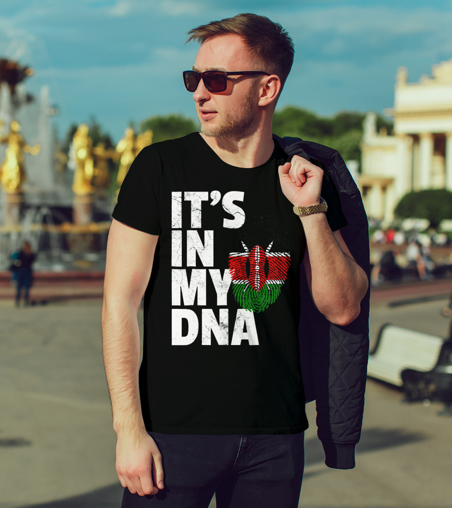 ITS IN MY DNA Kenya Flag Fingerprint T-Shirt