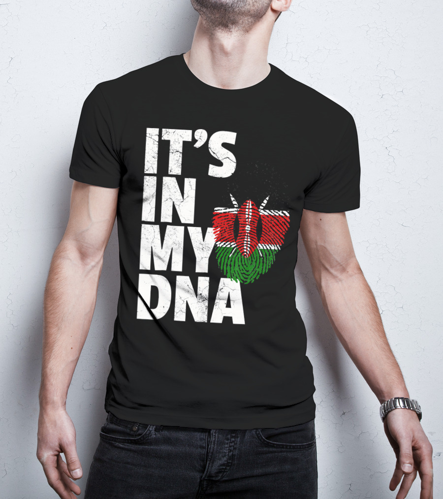 ITS IN MY DNA Kenya Flag Fingerprint T-Shirt