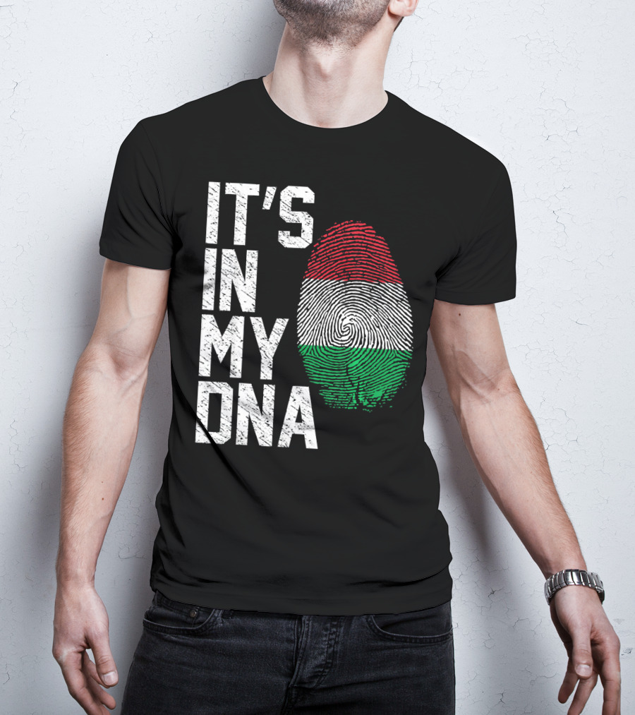It's In My DNA Italian Italy Flag Fingerprint T-Shirt