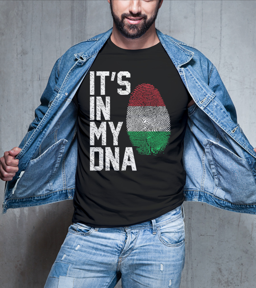 It's In My DNA Italian Italy Flag Fingerprint T-Shirt