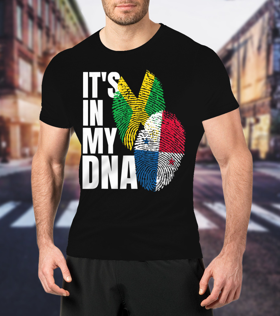 Panamanian And Jamaican Mix It's In My DNA Flag Her T-Shirt