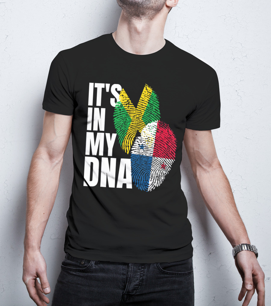Panamanian And Jamaican Mix It's In My DNA Flag Her T-Shirt