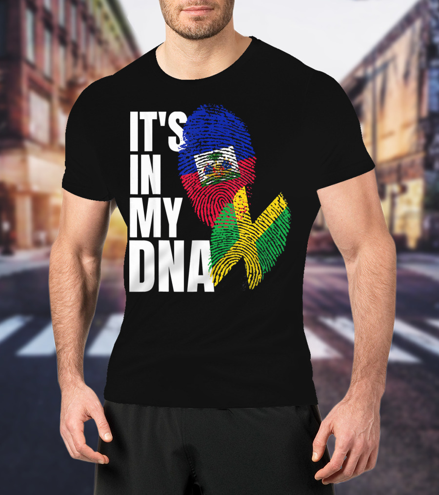 Jamaican Haitian Mix It's In My DNA Flag Heritage T-Shirt