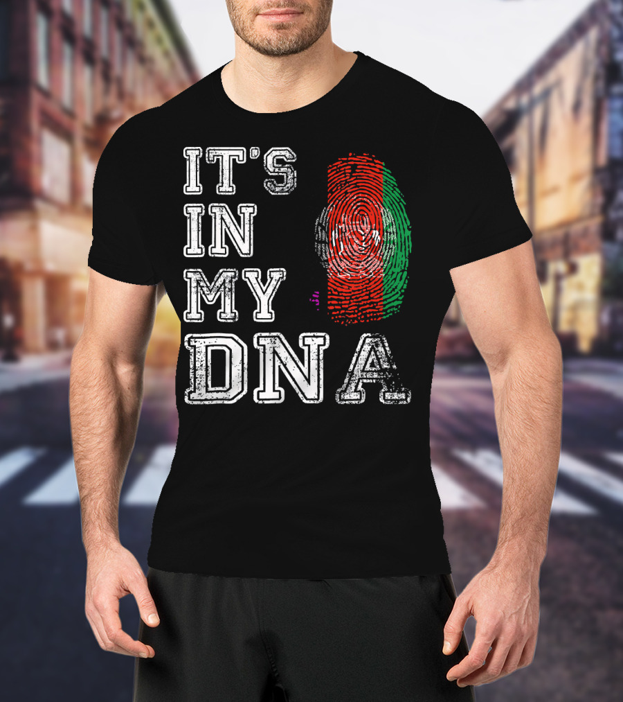 IT'S IN MY DNA Afghanistan Flag Fingerprint T-Shirt