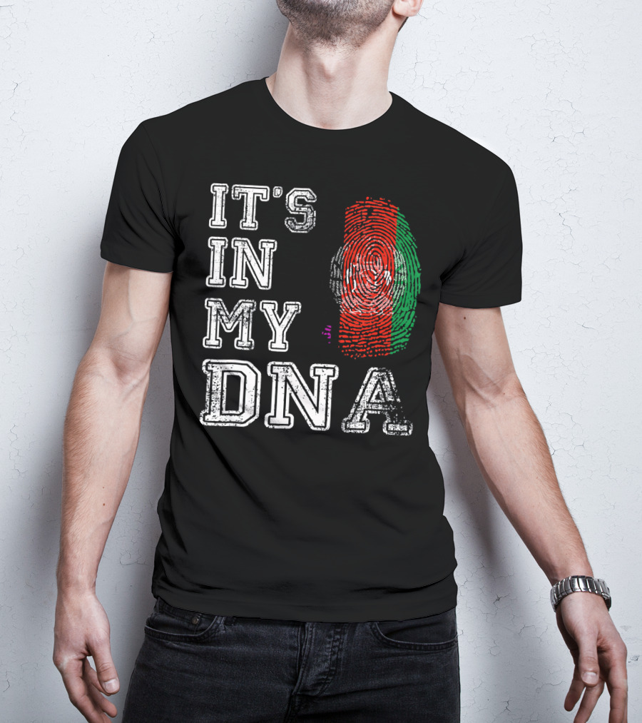 IT'S IN MY DNA Afghanistan Flag Fingerprint T-Shirt