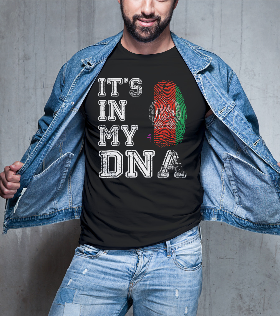 IT'S IN MY DNA Afghanistan Flag Fingerprint T-Shirt