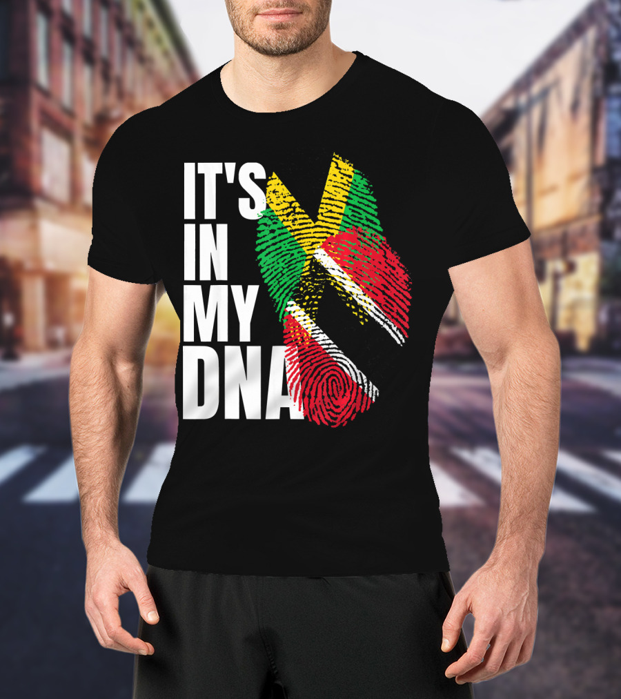 IT'S IN MY DNA Trinidadian Jamaican Flag Mix T-Shirt