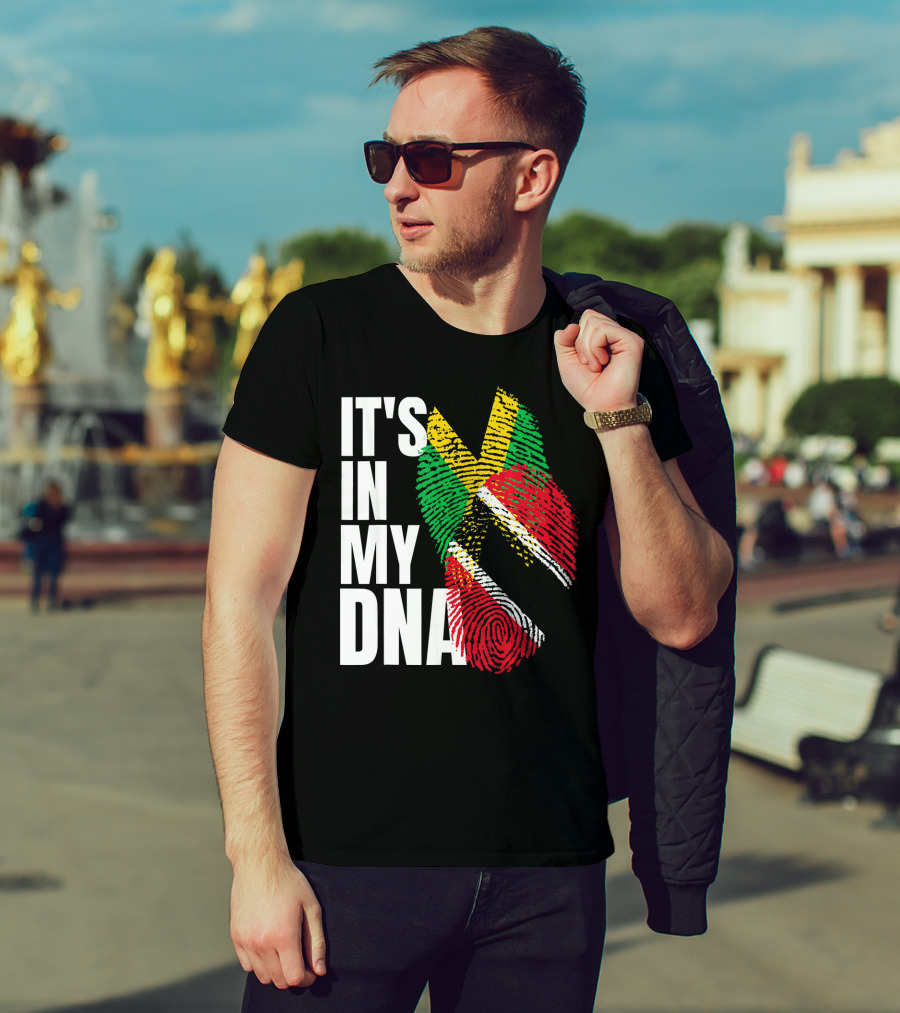 IT'S IN MY DNA Trinidadian Jamaican Flag Mix T-Shirt