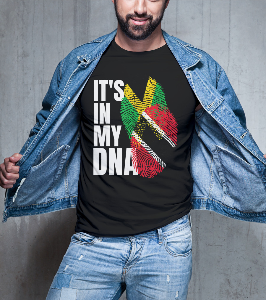 IT'S IN MY DNA Trinidadian Jamaican Flag Mix T-Shirt