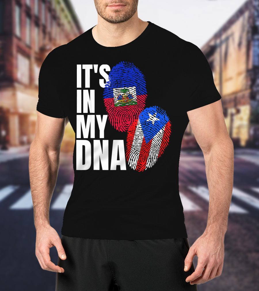 It's In My DNA Haitian Puerto Rican Flag Heritage T-Shirt
