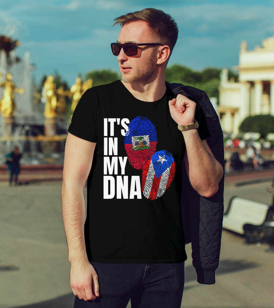 It's In My DNA Haitian Puerto Rican Flag Heritage T-Shirt