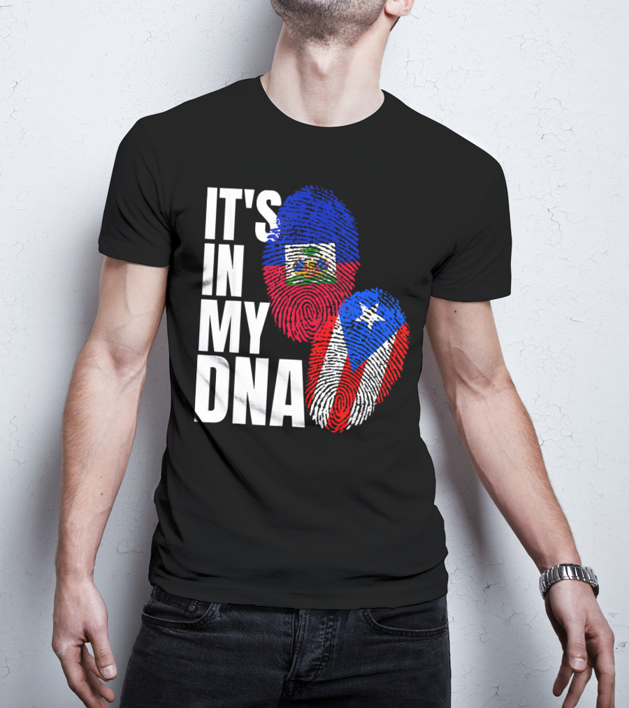 It's In My DNA Haitian Puerto Rican Flag Heritage T-Shirt