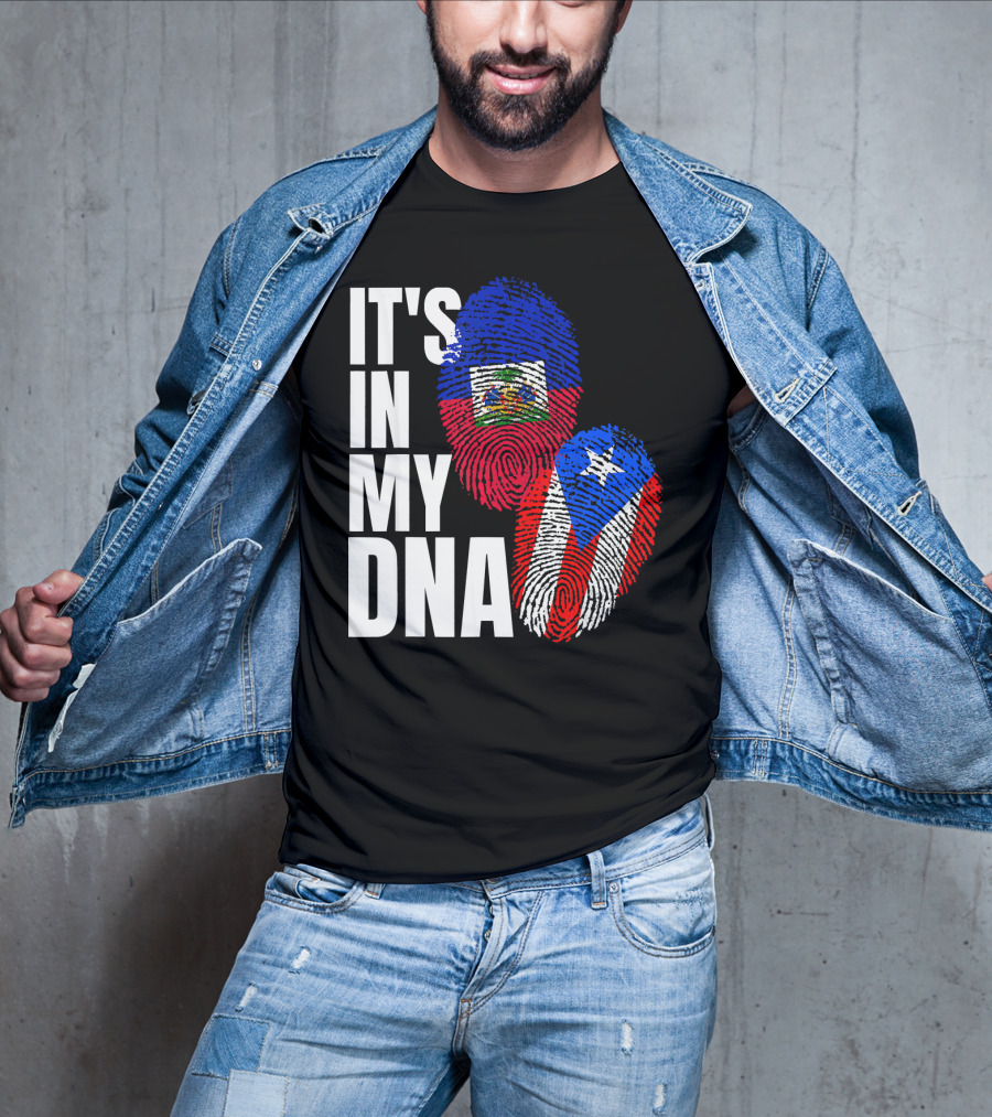 It's In My DNA Haitian Puerto Rican Flag Heritage T-Shirt