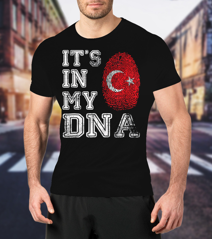 It's In My DNA Turkey Flag Fingerprint T-Shirt