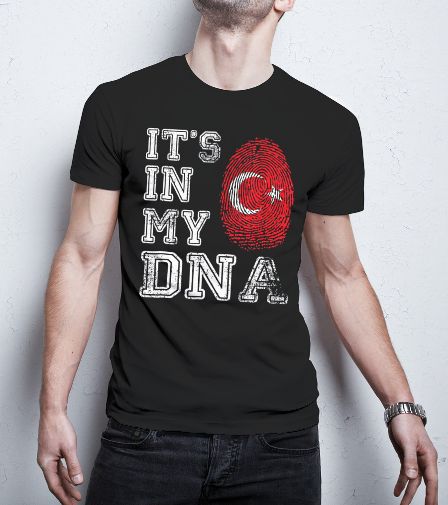It's In My DNA Turkey Flag Fingerprint T-Shirt