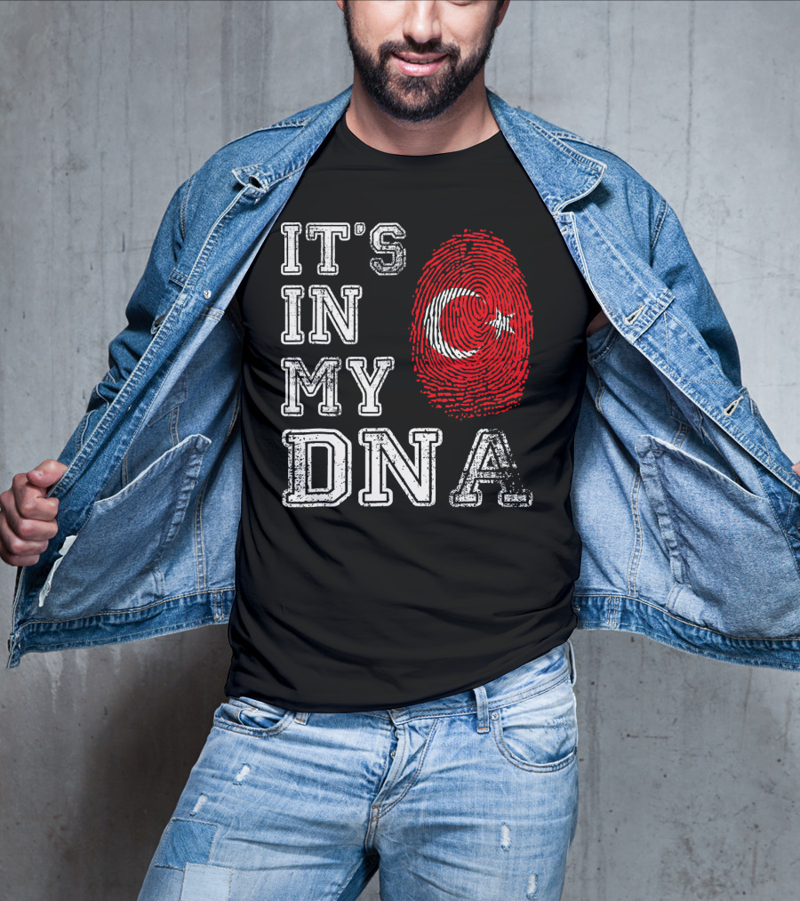 It's In My DNA Turkey Flag Fingerprint T-Shirt
