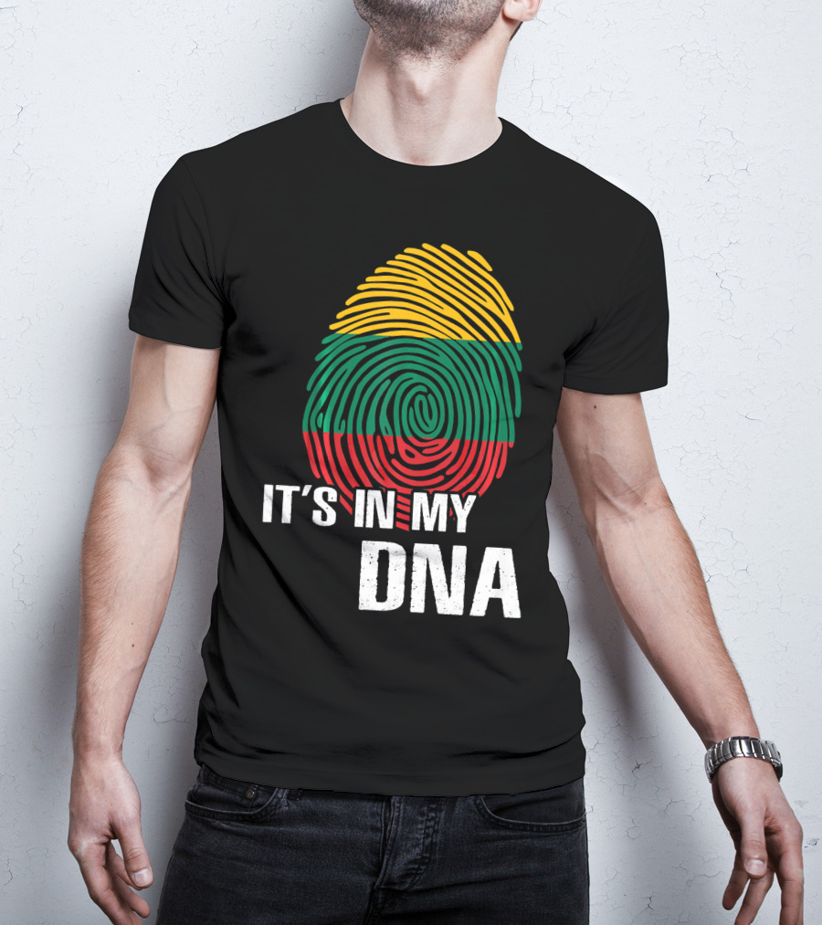 It's In My DNA Lithuania Fingerprint Lithuanian Flag T-Shirt