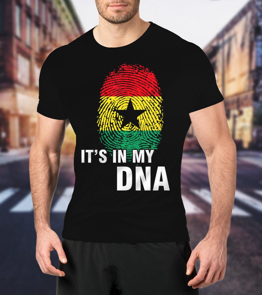Ghanaian Flag Fingerprint It's In My DNA T-Shirt