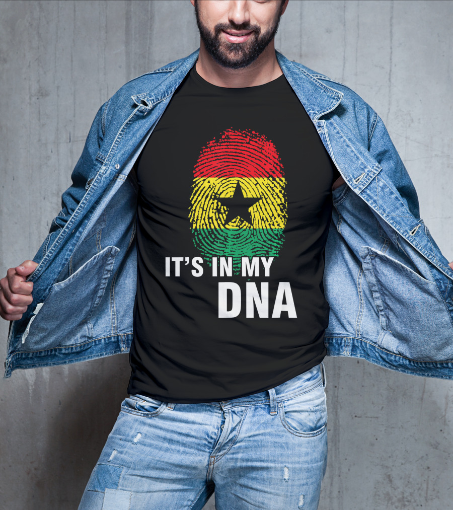 Ghanaian Flag Fingerprint It's In My DNA T-Shirt